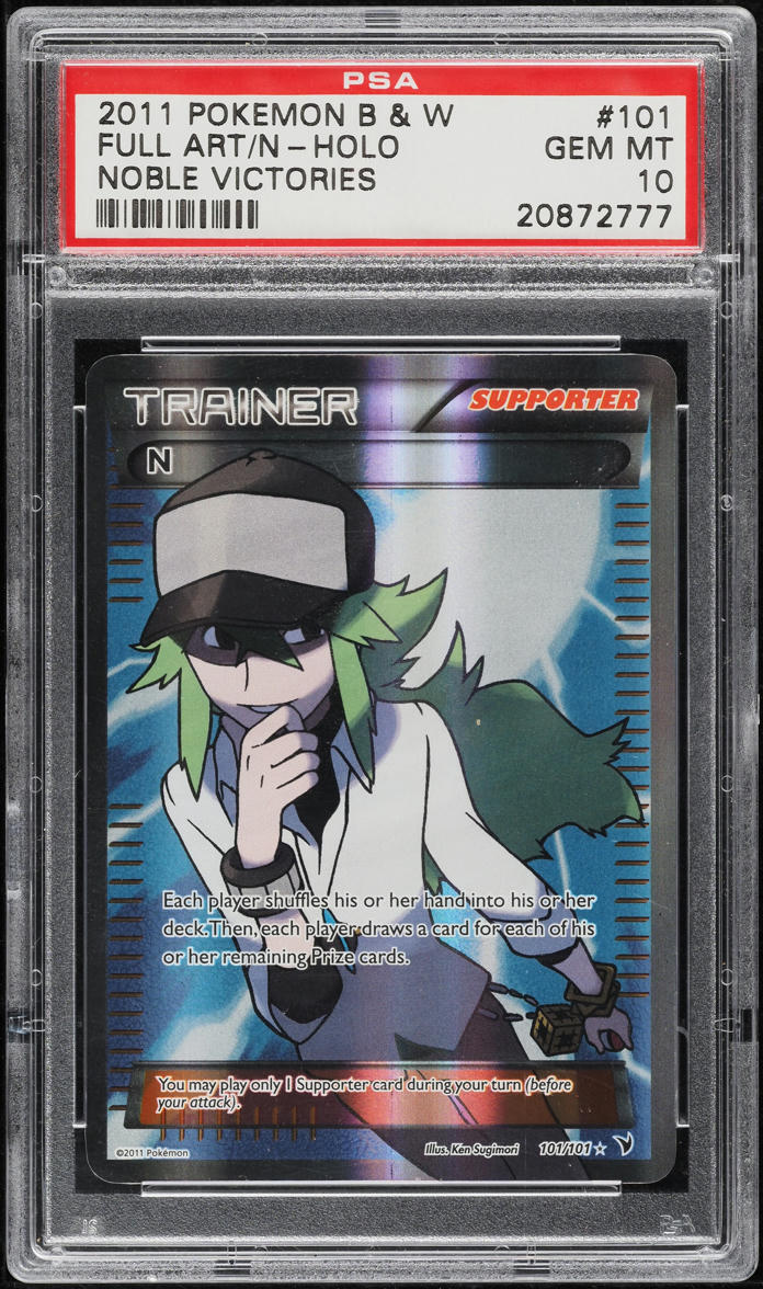 2011 Pokemon Black & White Noble Victories Full Art N #101 PSA 10 GEM MINT