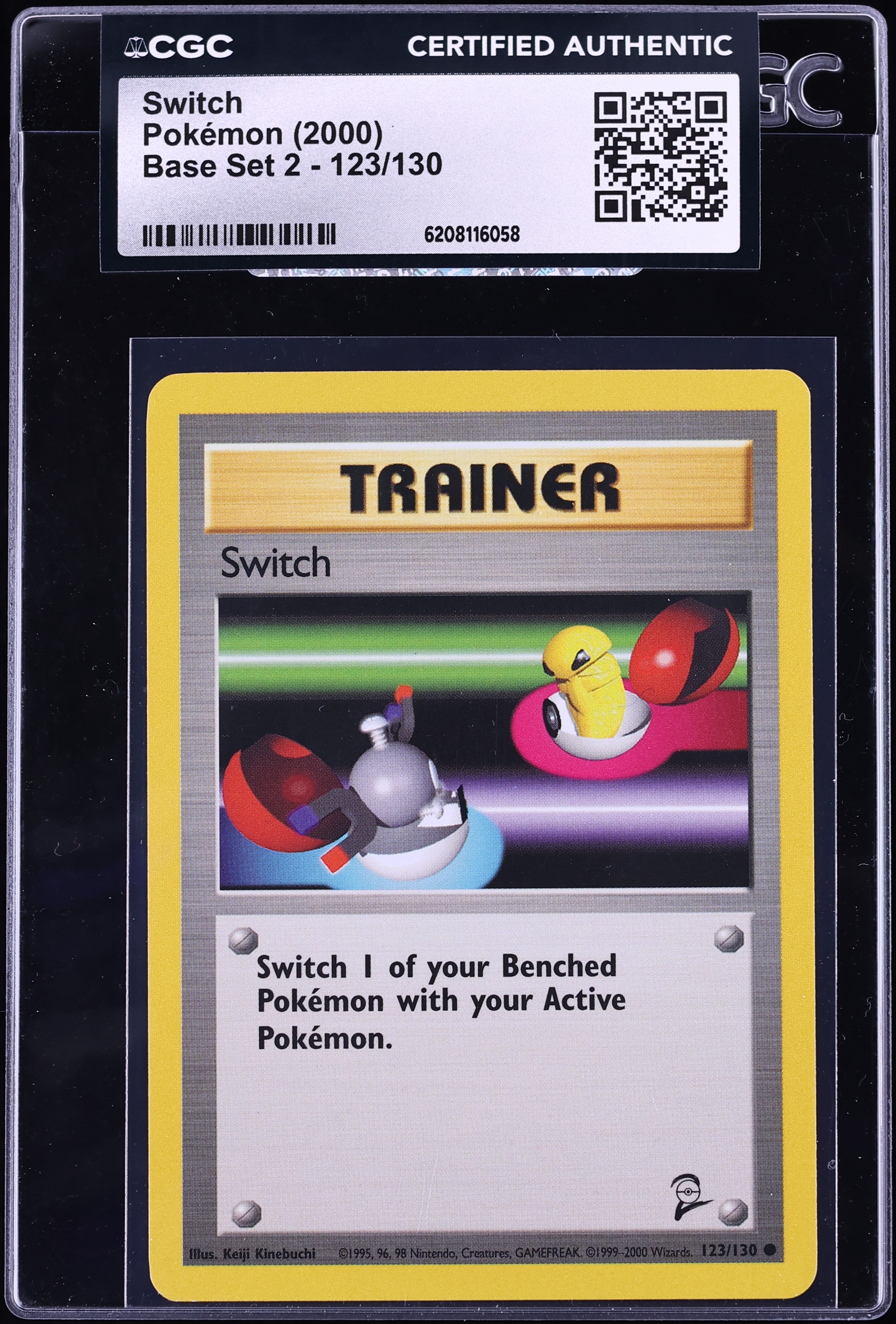 2000 Pokemon Base Set 2 Switch #123 CGC AUTH