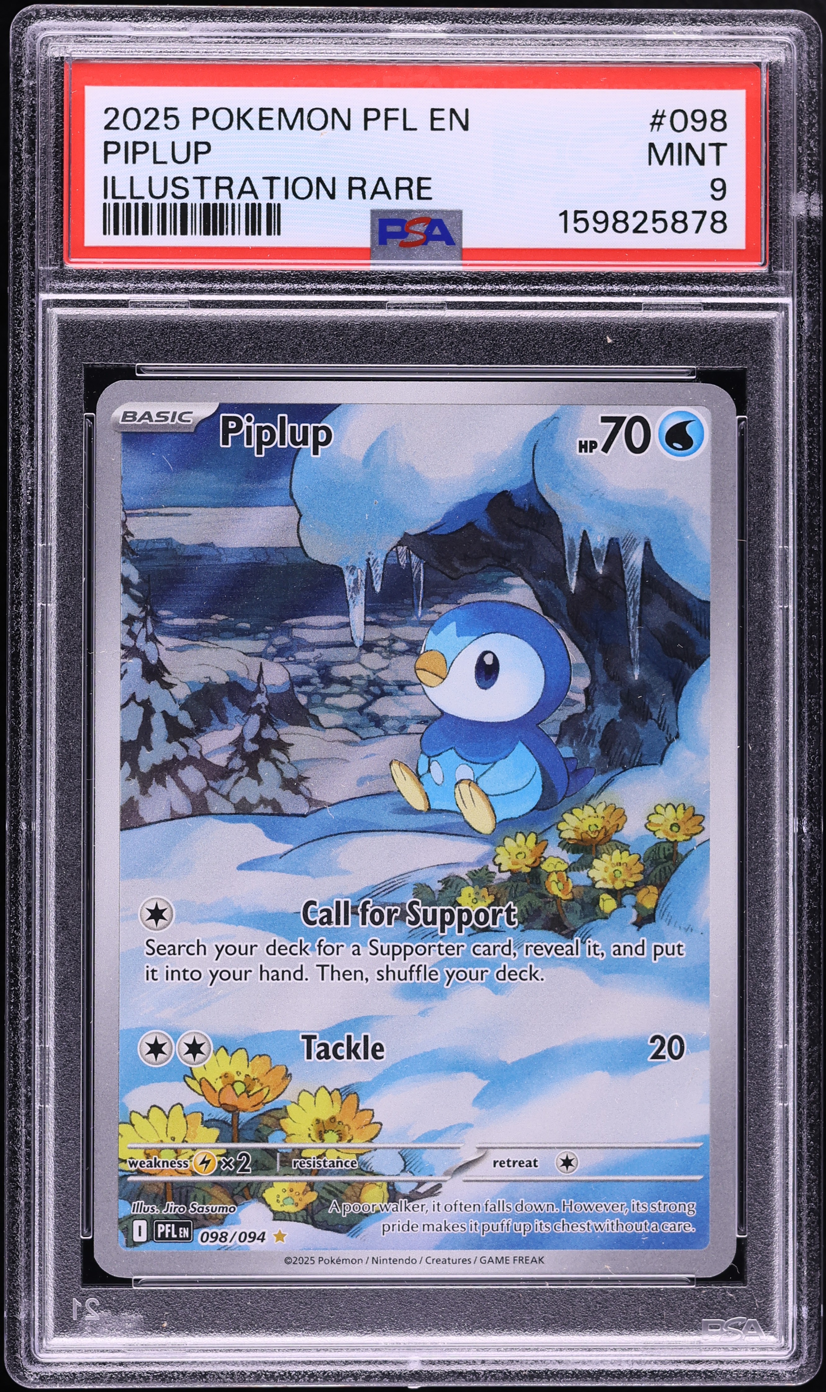 2025 Pokemon Mega Evolution Phantasmal Flames IR Piplup #98 PSA 9 MINT