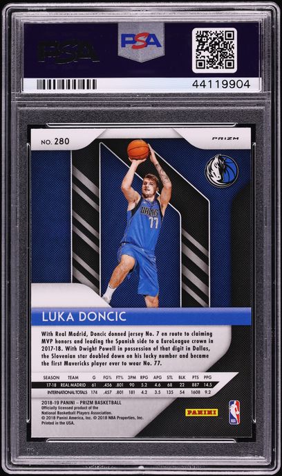 2018 Panini Prizm White Sparkle Luka Doncic ROOKIE #280 PSA 10 GEM MINT