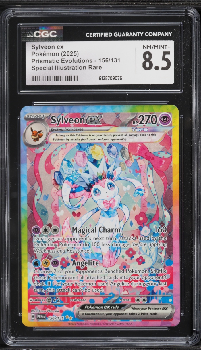 2025 Pokemon Scarlet & Violet Prismatic Evolutions SIR Sylveon ex #156 CGC 8.5 NM-MT+