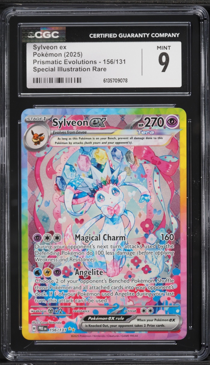 2025 Pokemon Scarlet & Violet Prismatic Evolutions SIR Sylveon ex #156 CGC 9 MINT