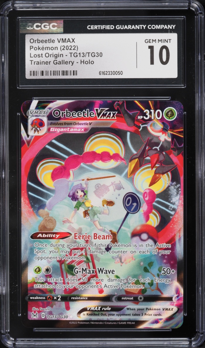 2022 Pokemon Sword & Shield Lost Origin Full Art Orbeetle VMAX #TG13 CGC 10 GEM MINT