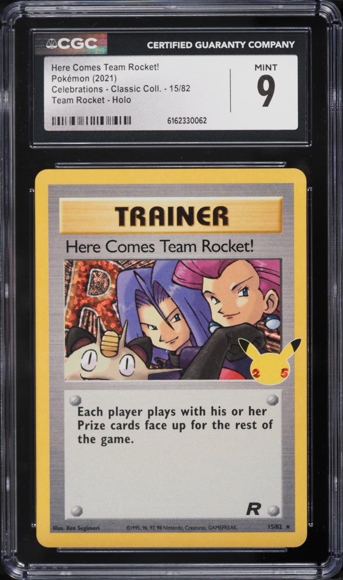2021 Pokemon Sword & Shield Celebrations Classic Holo Here Comes Team Rocket! #15 CGC 9 MINT