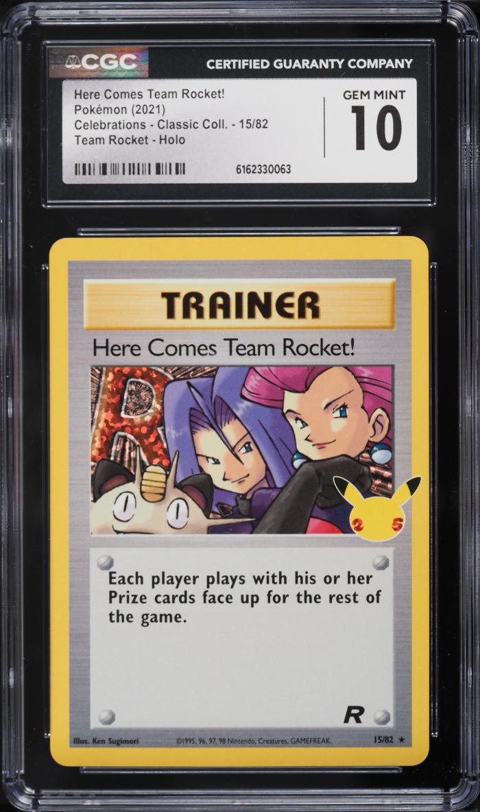 2021 Pokemon Sword & Shield Celebrations Classic Holo Here Comes Team Rocket! #15 CGC 10 GEM