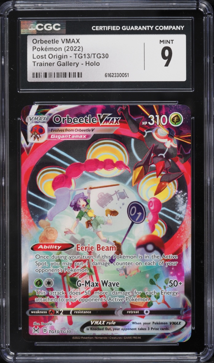 2022 Pokemon Sword & Shield Lost Origin Full Art Orbeetle VMAX #TG13 CGC 9 MINT