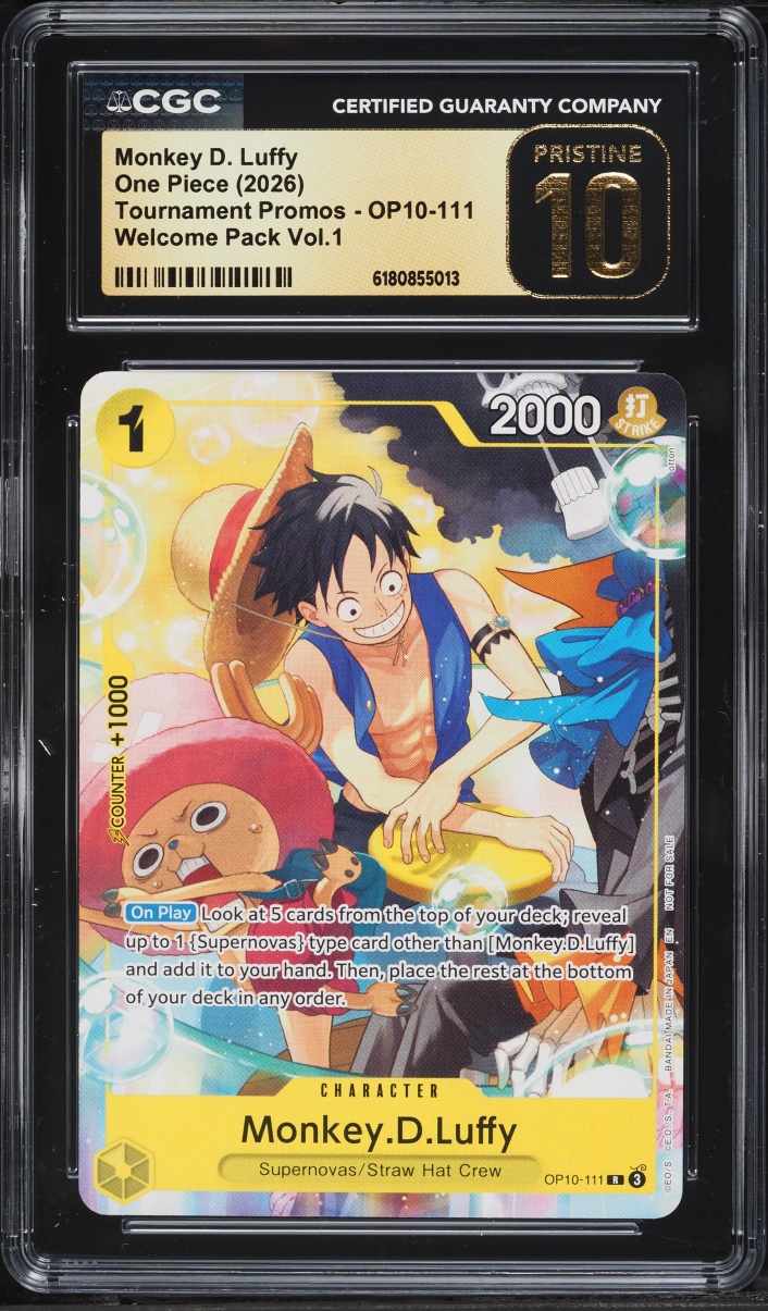 2026 One Piece Tournament Promo Welcome Pack Vol. 1 Monkey D. Luffy #OP10-111 CGC 10 PRISTINE