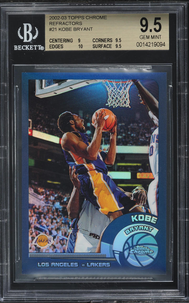 2002 Topps Chrome Refractor Kobe Bryant #21 BGS 9.5 GEM MINT