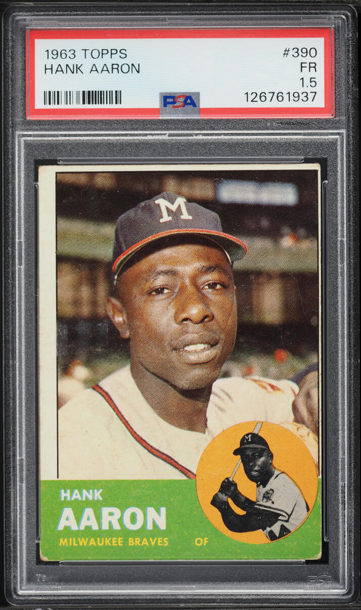 1963 Topps Hank Aaron #390 PSA 1.5 FR