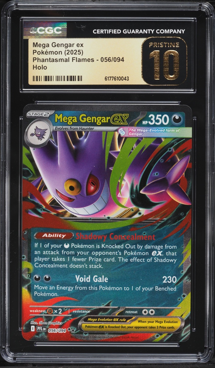 2025 Pokemon Mega Evolution Phantasmal Flames Holo Mega Gengar Ex #56 CGC 10 PRISTINE