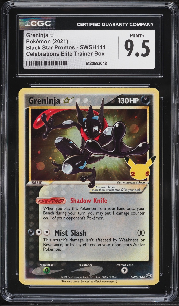 2021 Pokemon Sword & Shield Promo Celebrations ETB Holo Greninja Gold Star #SWSH144 CGC 9.5