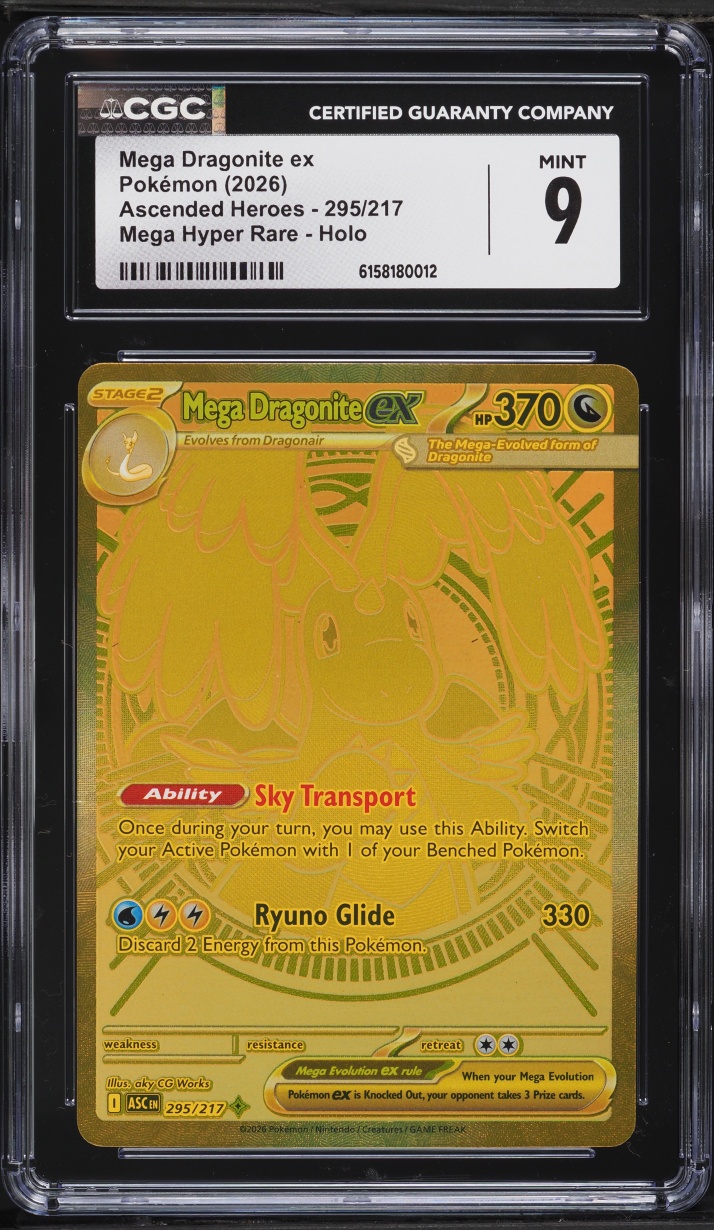 2026 Pokemon Mega Evolution Ascended Heroes MHR Mega Dragonite ex #295 CGC 9 MINT