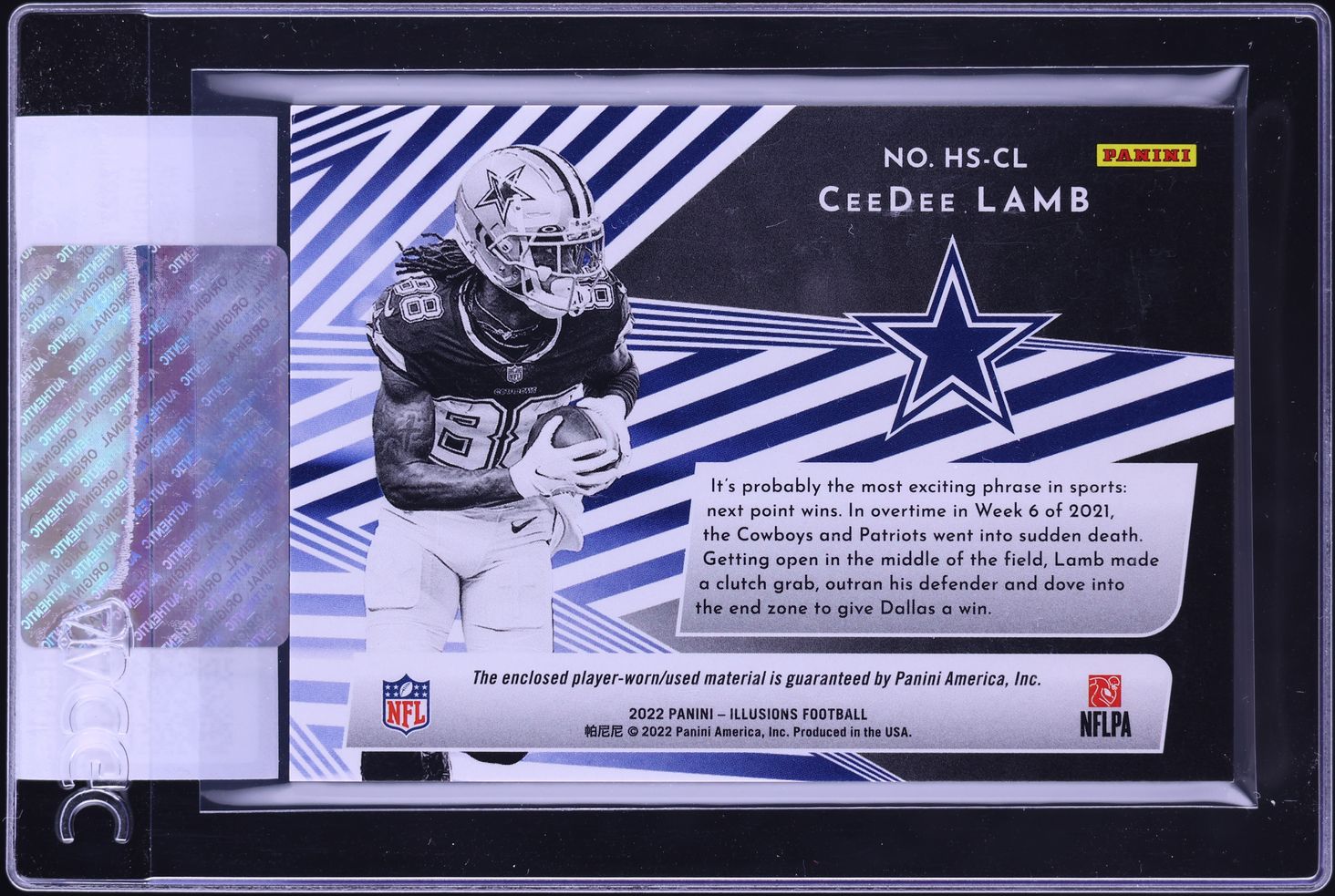 2022 Panini Illusions Highlight CeeDee Lamb PATCH #HS-CL CGC AUTH