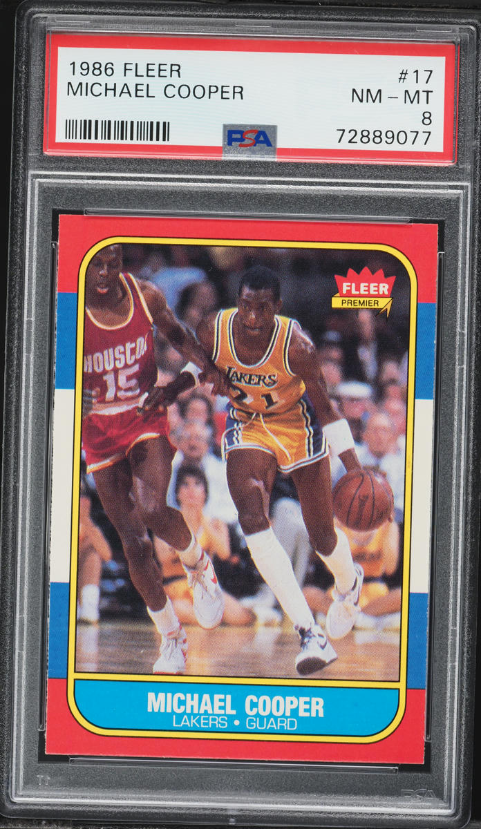 1986 Fleer Basketball Michael Cooper #17 PSA 8 NM-MT
