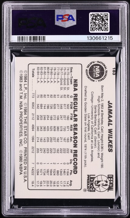 1984 Star Basketball Jamaal Wilkes #183 PSA 7 NRMT