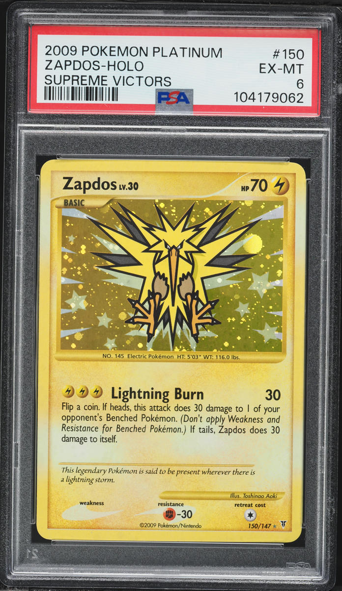 2009 Pokemon Platinum Supreme Victors Holo Zapdos #150 PSA 6 EXMT