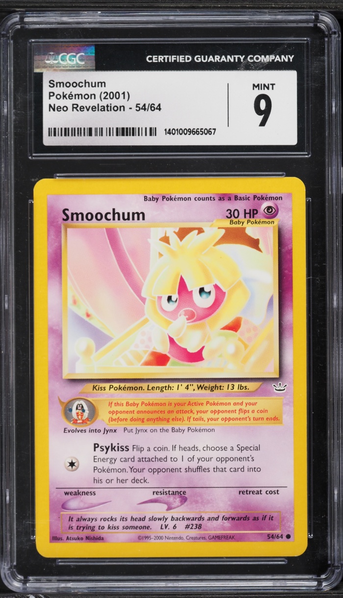 2001 Pokemon Neo Revelation Smoochum #54 CGC 9 MINT