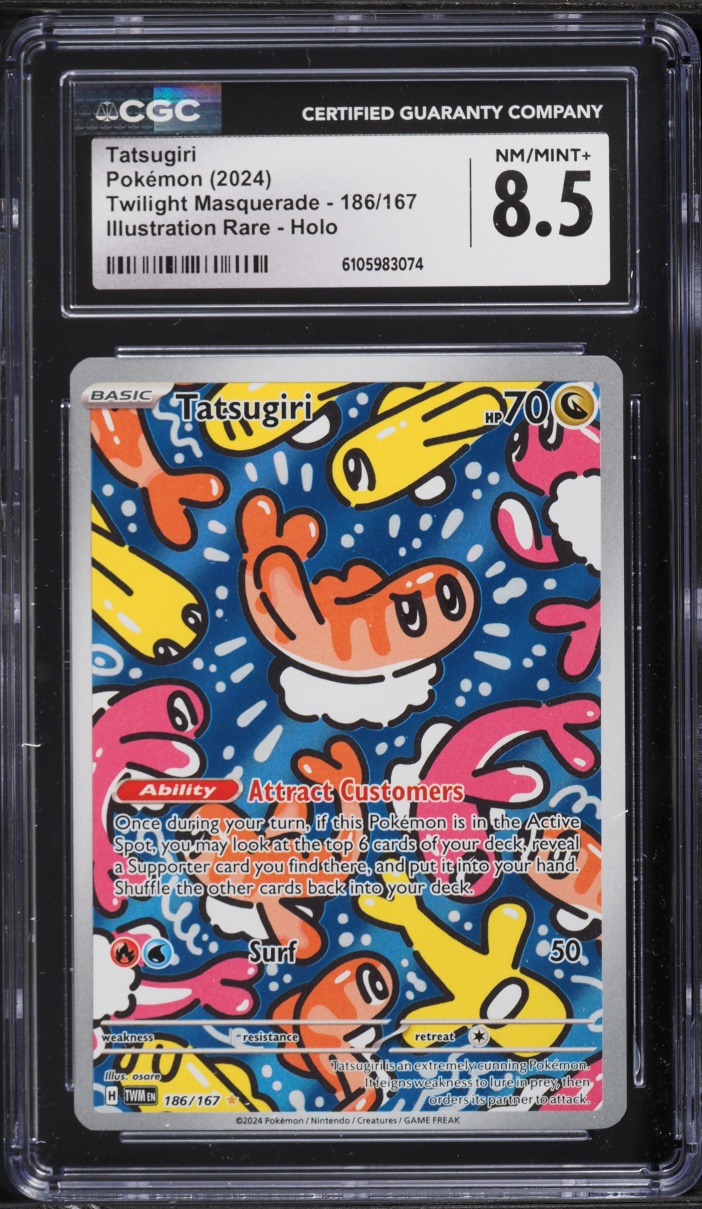 2024 Pokemon Scarlet & Violet Twilight Masquerade IR Tatsugiri #186 CGC 8.5 NM-MT+