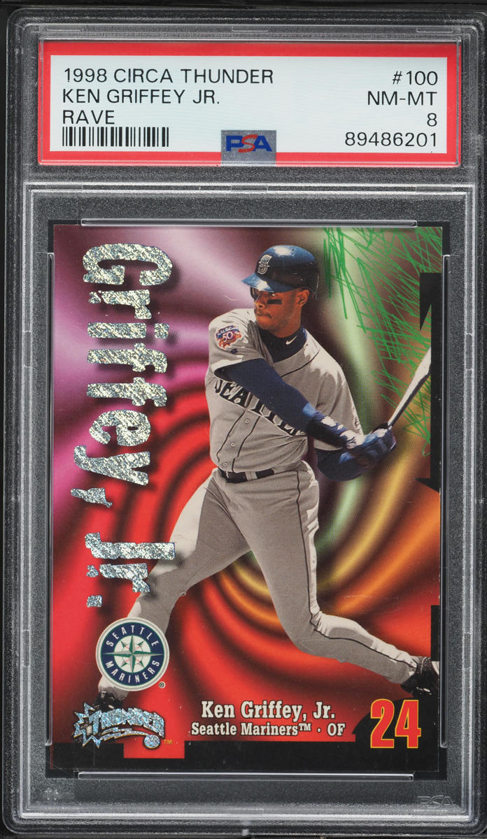 1998 Circa Thunder Rave Ken Griffey Jr. /150 #100 PSA 8 NM-MT
