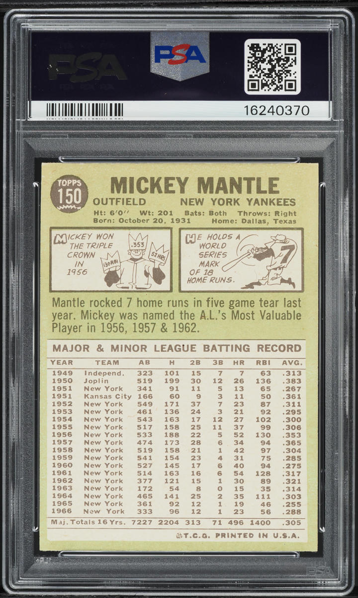1967 Topps Mickey Mantle #150 PSA 8.5 NM-MT+