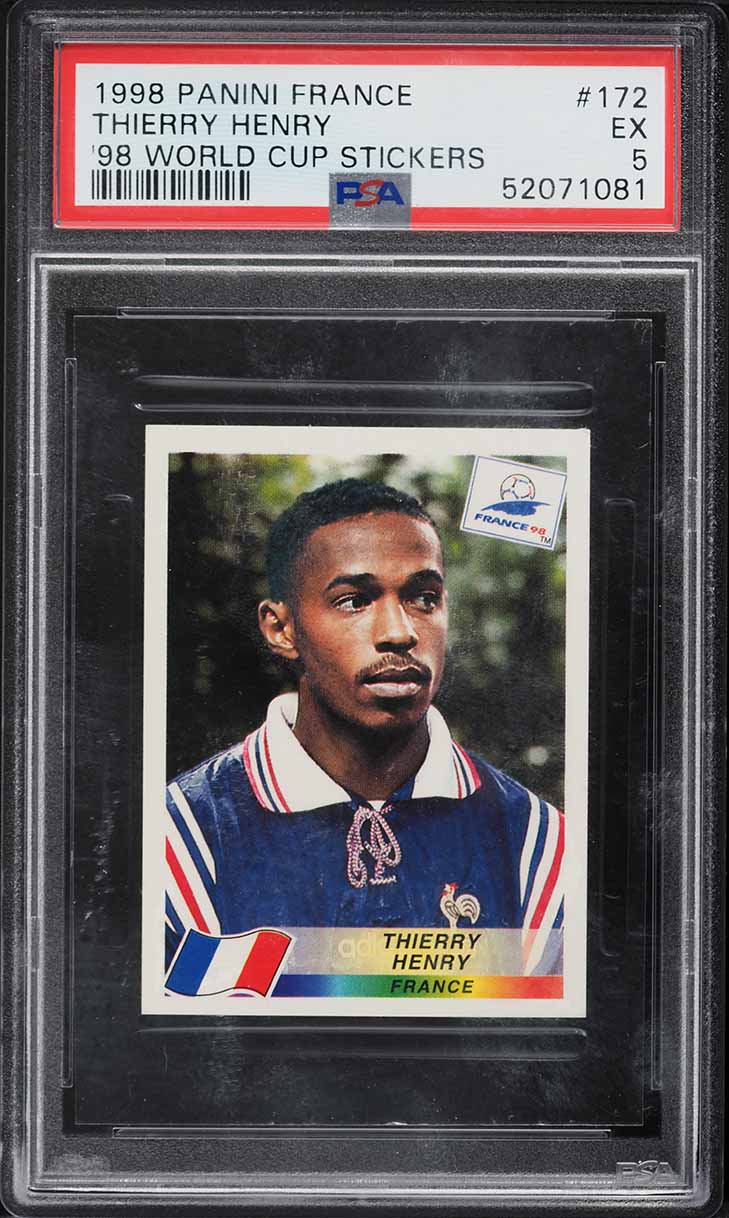 1998 Panini France '98 World Cup Thierry Henry ROOKIE #172 PSA 5 EX