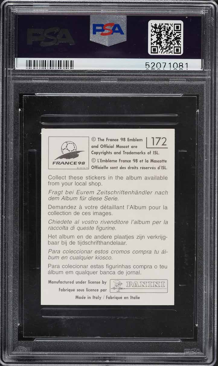 1998 Panini France '98 World Cup Thierry Henry ROOKIE #172 PSA 5 EX