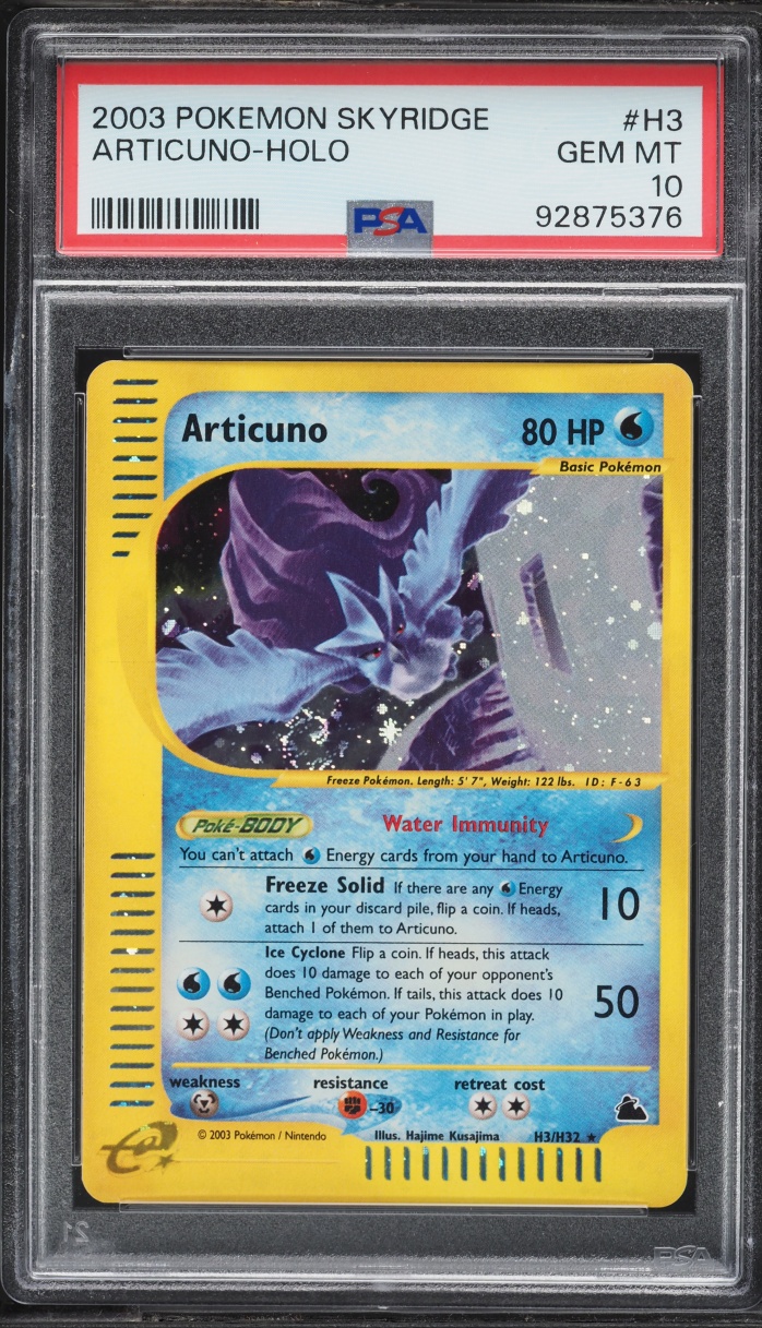2003 Pokemon Skyridge Holo Articuno #H3 PSA 10 GEM MINT