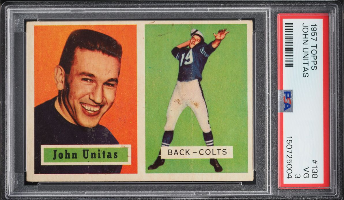 1957 Topps Football Johnny John Unitas ROOKIE #138 PSA 3 VG