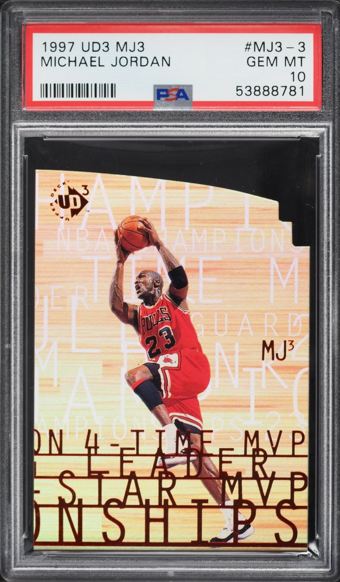 1997 UD3 MJ3 Die-Cut Michael Jordan #MJ3-3 PSA 10 GEM MINT
