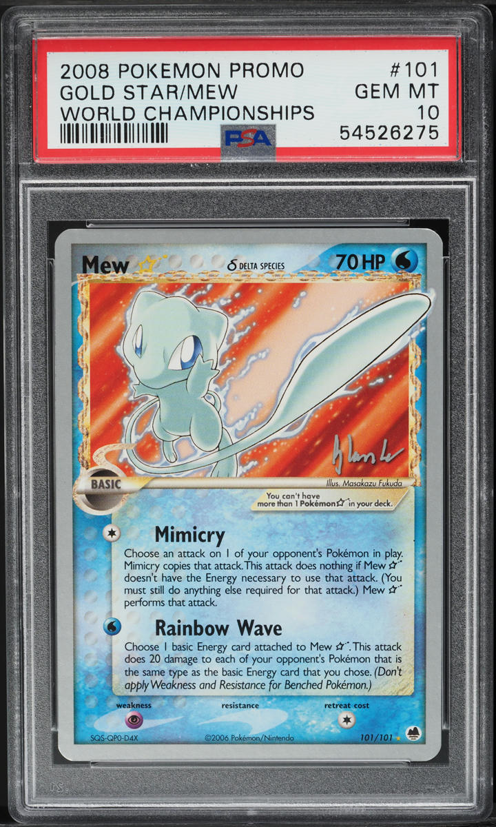 2008 Pokemon World Championships Promo Empotech Holo Mew Gold Star #101 PSA 10 GEM MINT