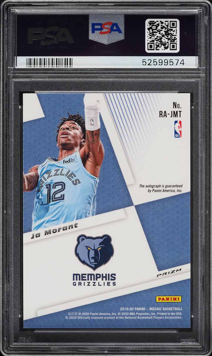 2019 Panini Mosaic Fusion Red Choice Ja Morant ROOKIE AUTO PSA 10