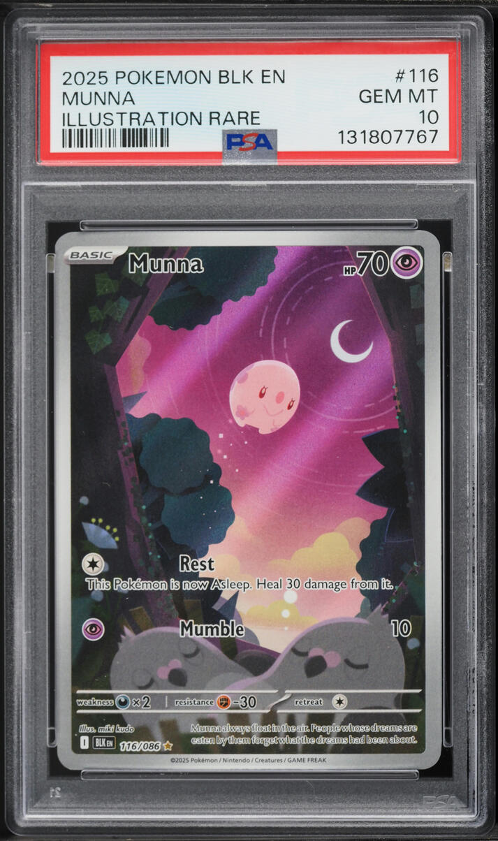 2025 Pokemon Scarlet & Violet Black Bolt IR Munna #116 PSA 10 GEM MINT
