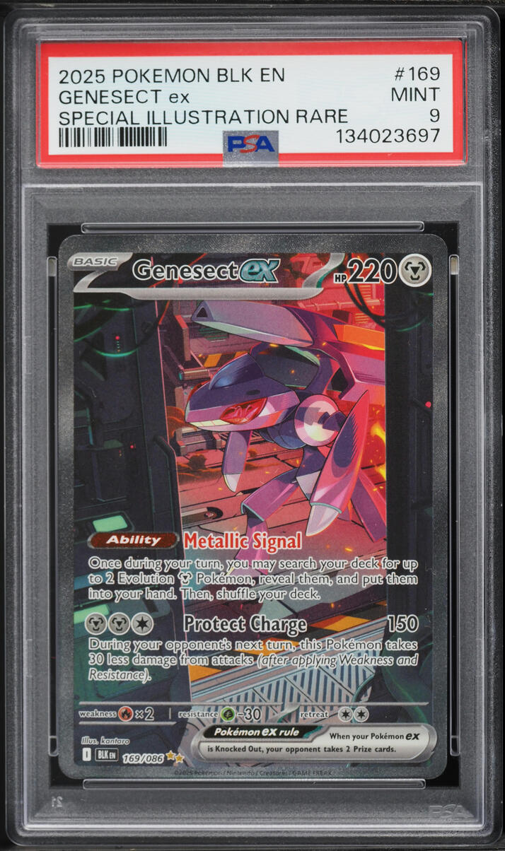 2025 Pokemon Scarlet & Violet Black Bolt SIR Genesect EX #169 PSA 9 MINT