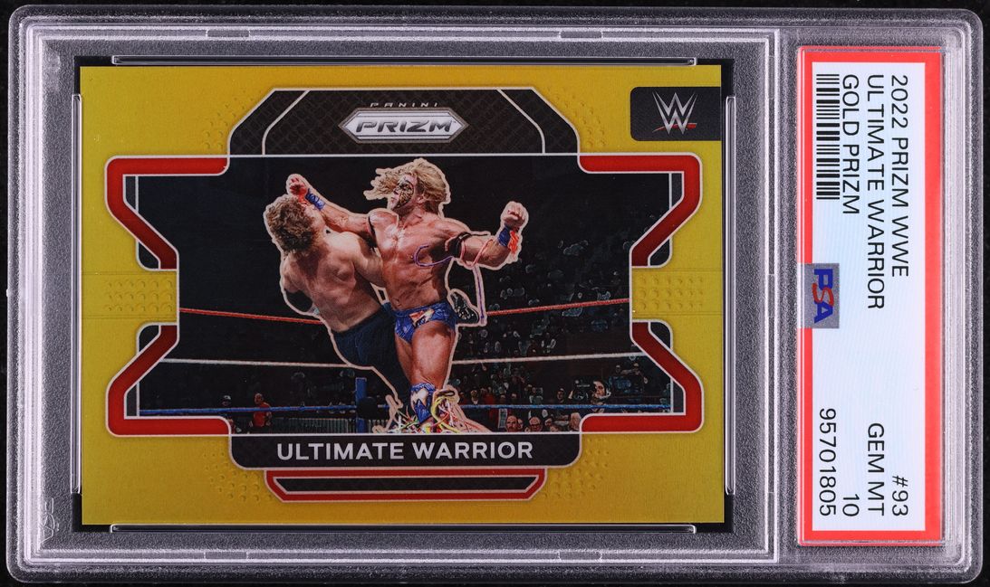 2022 Panini Prizm WWE Gold Ultimate Warrior 1/10 #93 PSA 10 GEM MINT