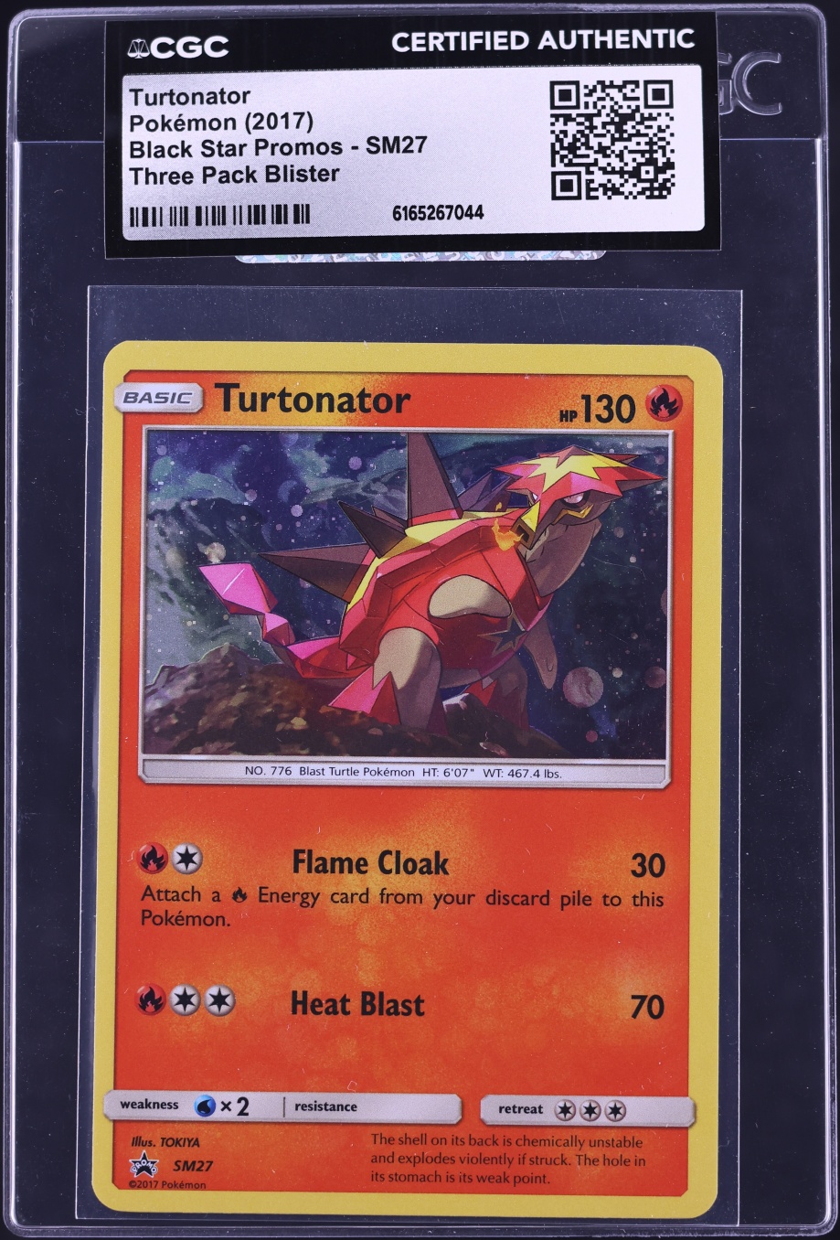 2017 Pokemon Sun & Moon Black Star Promo Turtonator #SM27 CGC AUTH