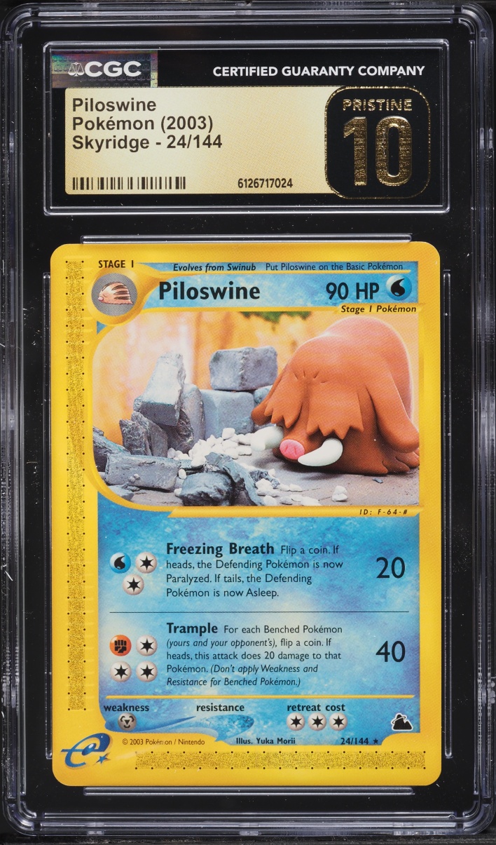 2003 Pokemon Skyridge Piloswine #24 CGC 10 PRISTINE