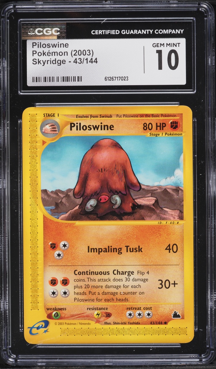 2003 Pokemon Skyridge Piloswine #43 CGC 10 GEM MINT