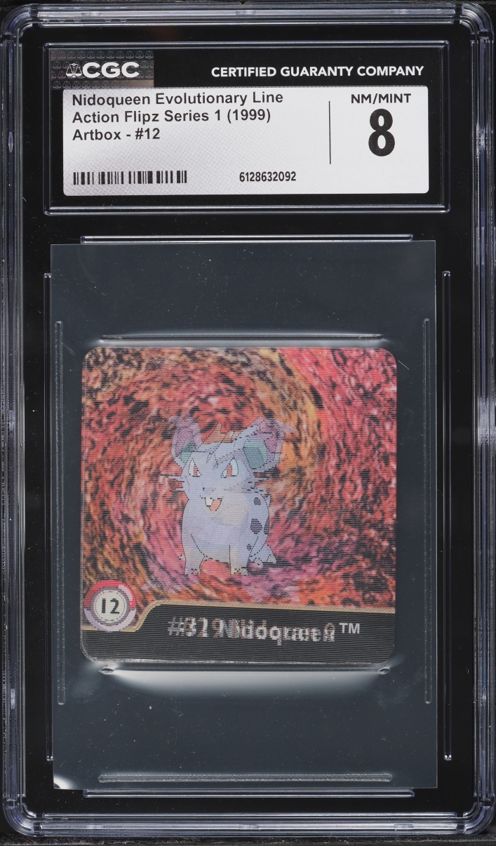 1999 Pokemon Artbox Action Flipz Series 1 Nidoqueen Evolutionary Line #12 CGC 8 NM-MT