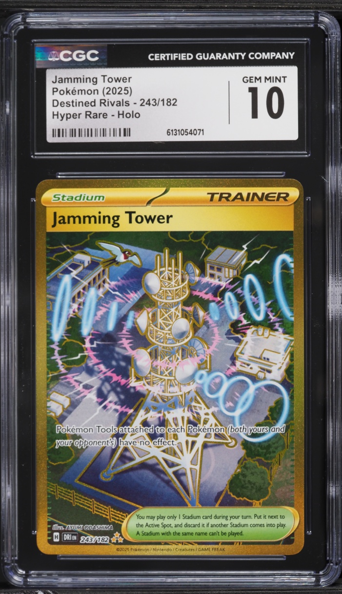 2025 Pokemon Scarlet & Violet Destined Rivals Gold Rare Jamming Tower #243 CGC 10 GEM MINT