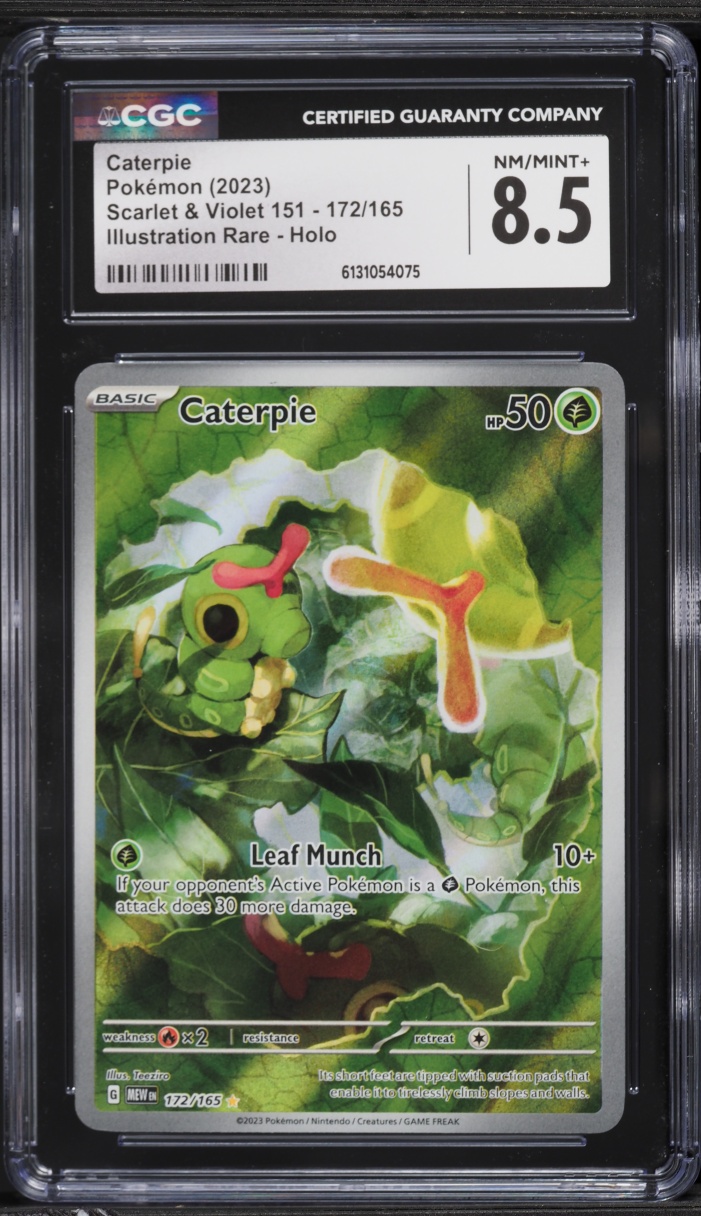 2023 Pokemon Scarlet & Violet 151 IR Caterpie #172 CGC 8.5 NM-MT+