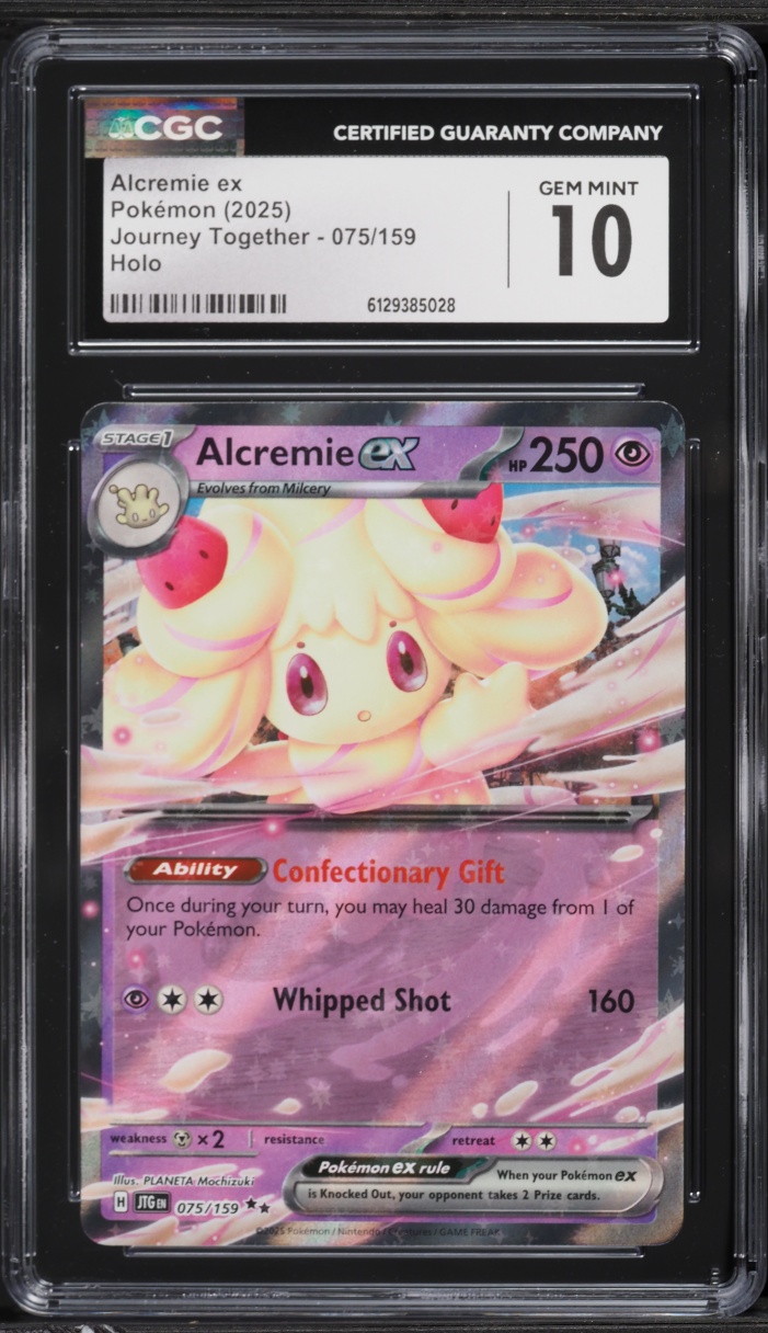 2025 Pokemon Scarlet & Violet Journey Together Holo Alcremie EX #75 CGC 10 GEM MINT