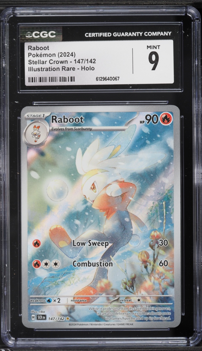 2024 Pokemon Scarlet & Violet Stellar Crown IR Raboot #147 CGC 9 MINT