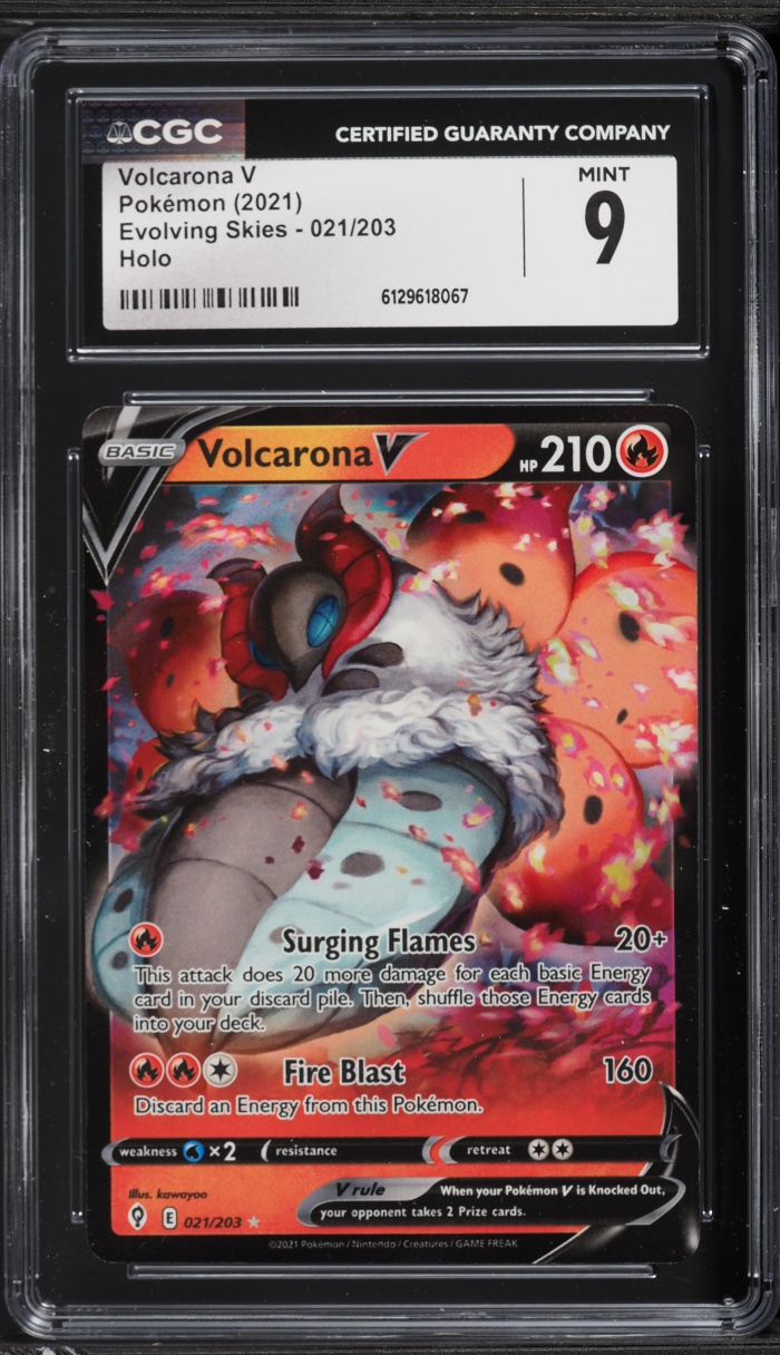 2021 Pokemon SWSH Evolving Skies Holo Volcarona V #021 CGC 9 MINT
