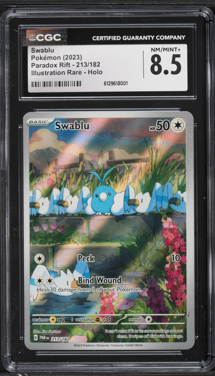 2023 Pokemon Scarlet & Violet Paradox Rift IR Swablu #213 CGC 8.5 NM-MT+