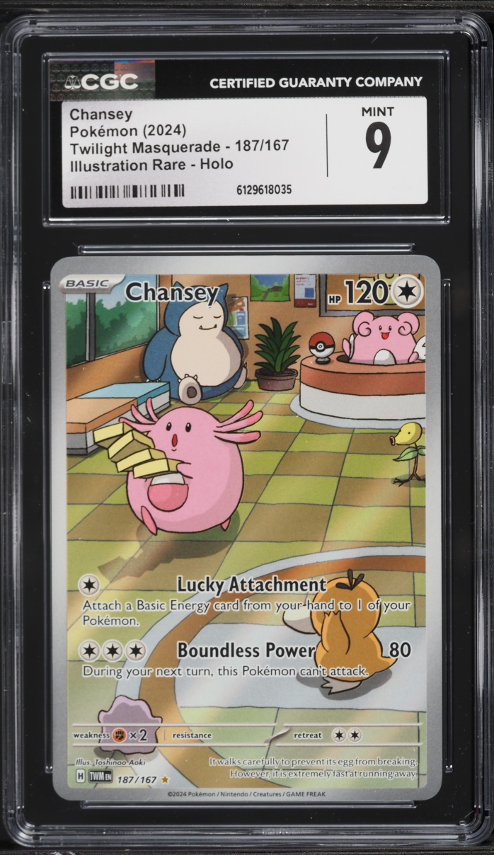 2024 Pokemon Scarlet & Violet Twilight Masquerade IR Chansey #187 CGC 9 MINT