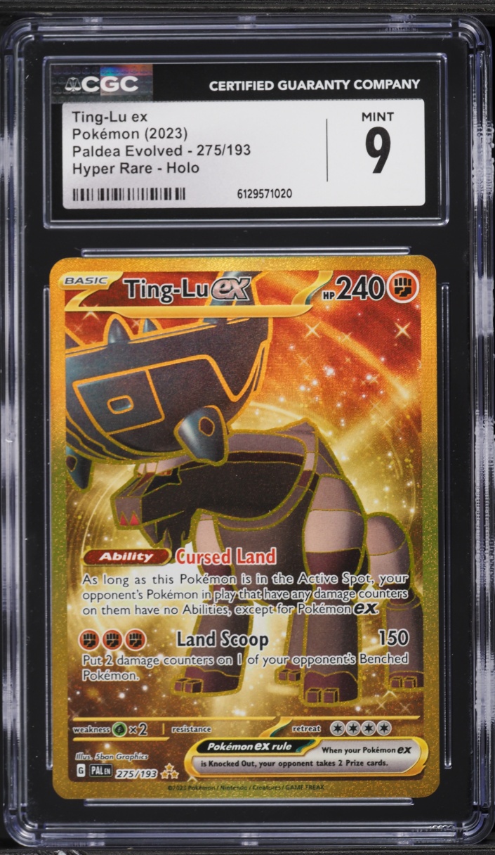 2023 Pokemon Scarlet & Violet Paldea Evolved Gold Rare Ting-Lu ex #275 CGC 9 MINT