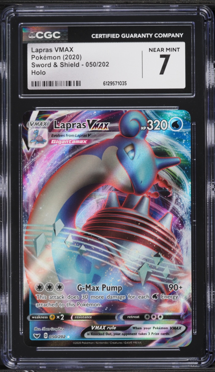 2020 Pokemon Sword & Shield Full Art Lapras VMAX #50 CGC 7 NRMT