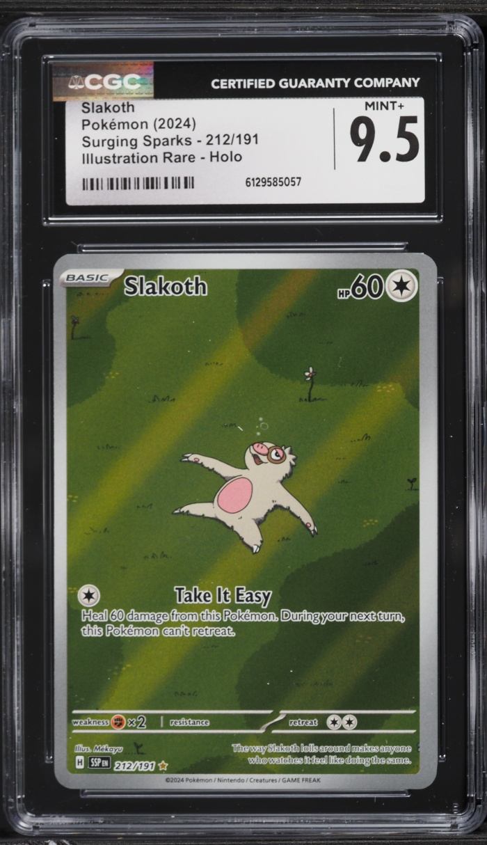 2024 Pokemon Scarlet & Violet Surging Sparks IR Slakoth #212 CGC 9.5 MINT+