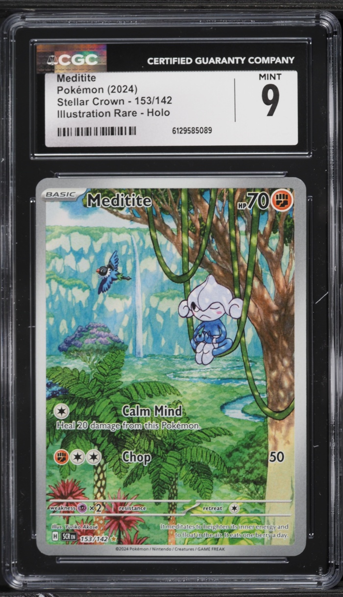 2024 Pokemon Scarlet & Violet Stellar Crown IR Meditite #153 CGC 9 MINT