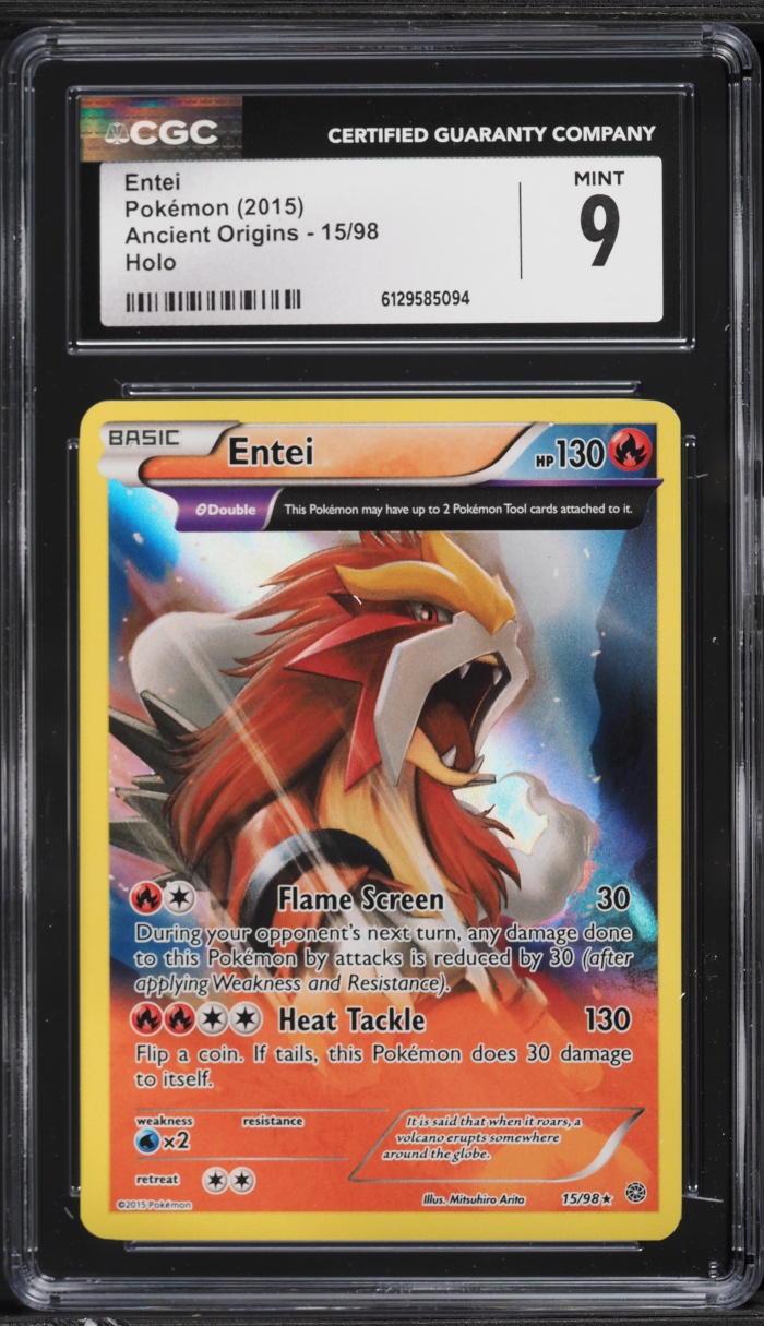 2015 Pokemon XY Ancient Origins Alt Art Entei #15 CGC 9 MINT